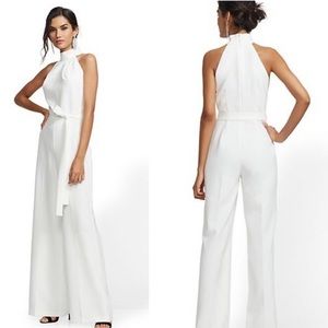 White halter jumpsuit
